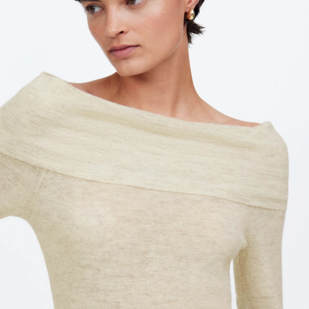 Madewell Alpaca-Blend Off-Shoulder Sweater